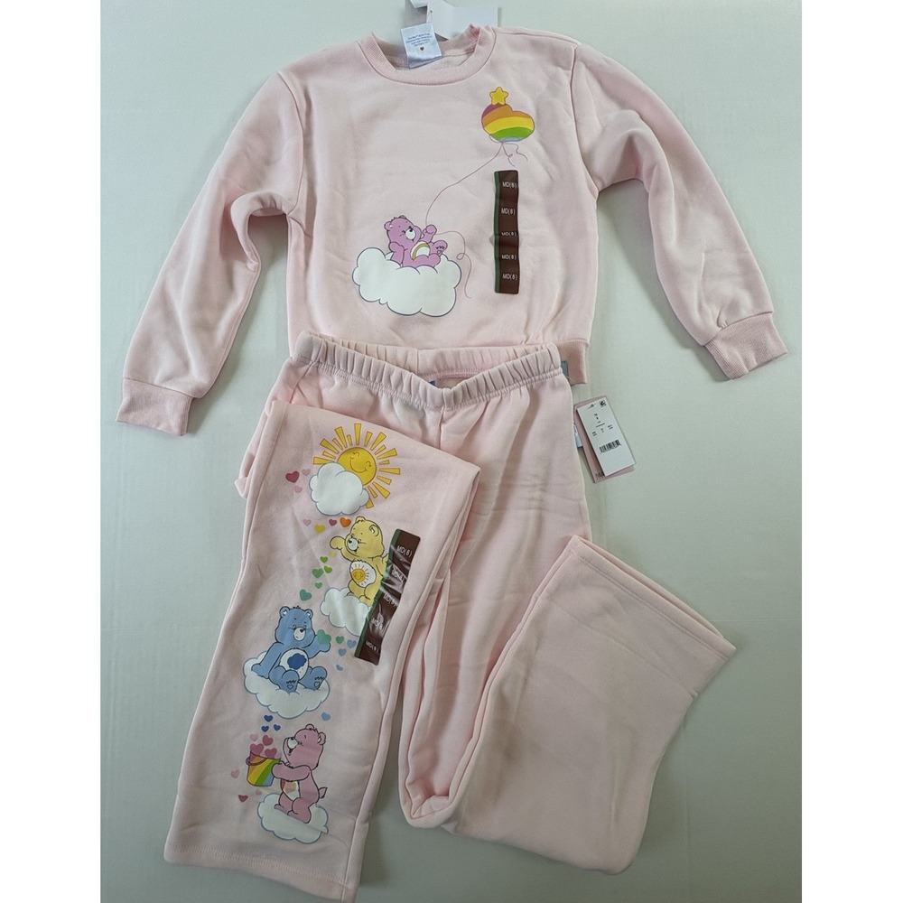 Mad Engine Care Bears Pink Sweatsuit Kids Medium (8) NWT